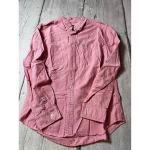 American Eagle Button Down Shirt‎ Mens Large Salmon Pink Classic Fit Oxford